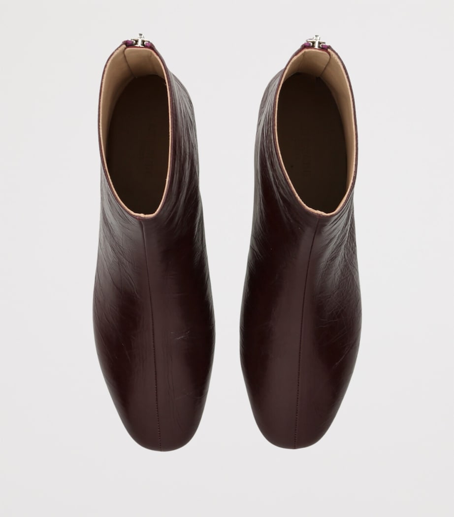 Naplack Leather Luna Ankle Boots WINE Image 4