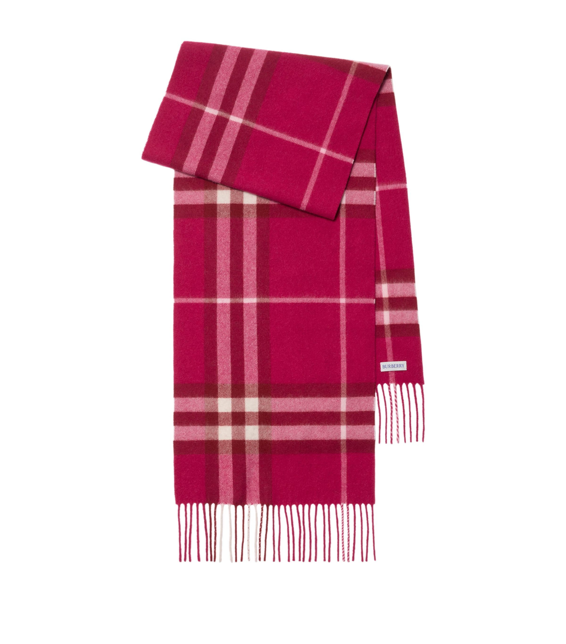 Cashmere Check Scarf JAM PINK Image 1