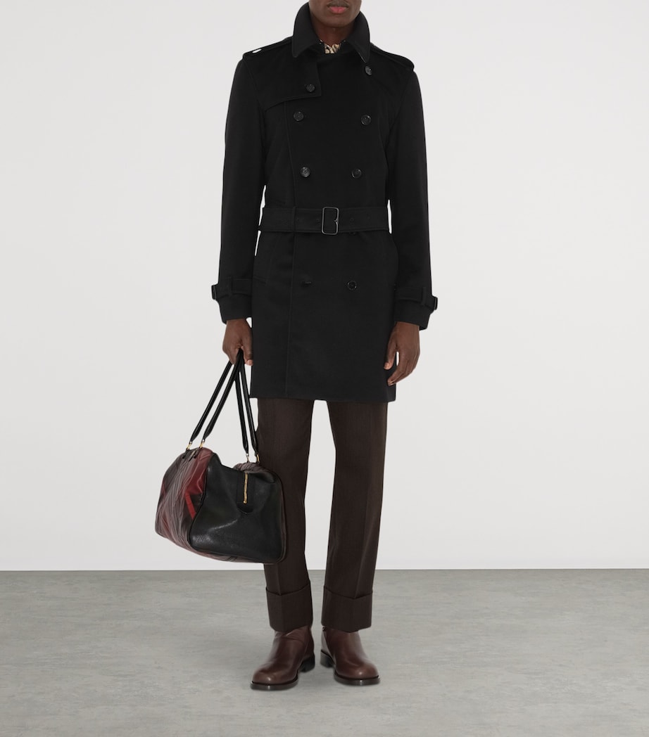 Cashmere Mid-Length Trench Coat BLACK Image 3