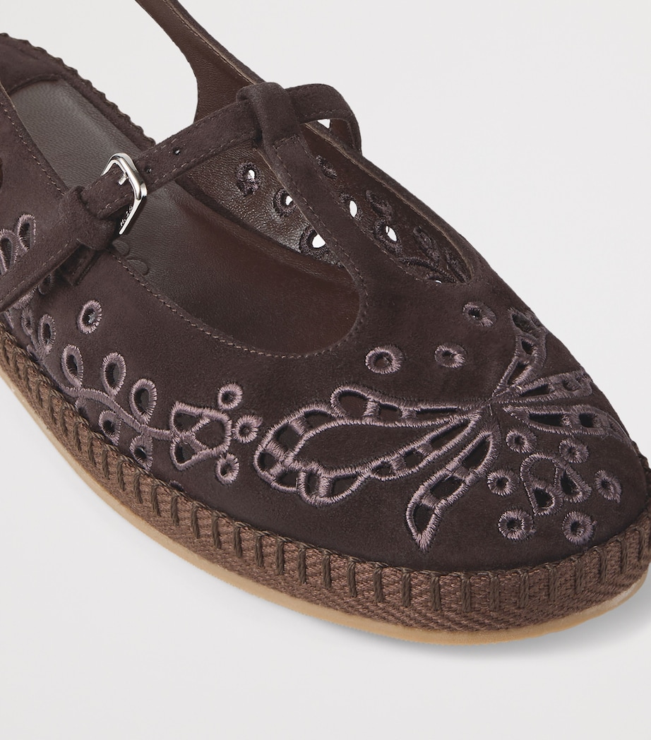 Aimee Suede Slingback Espadrille Flats CHOCOLATE Image 5