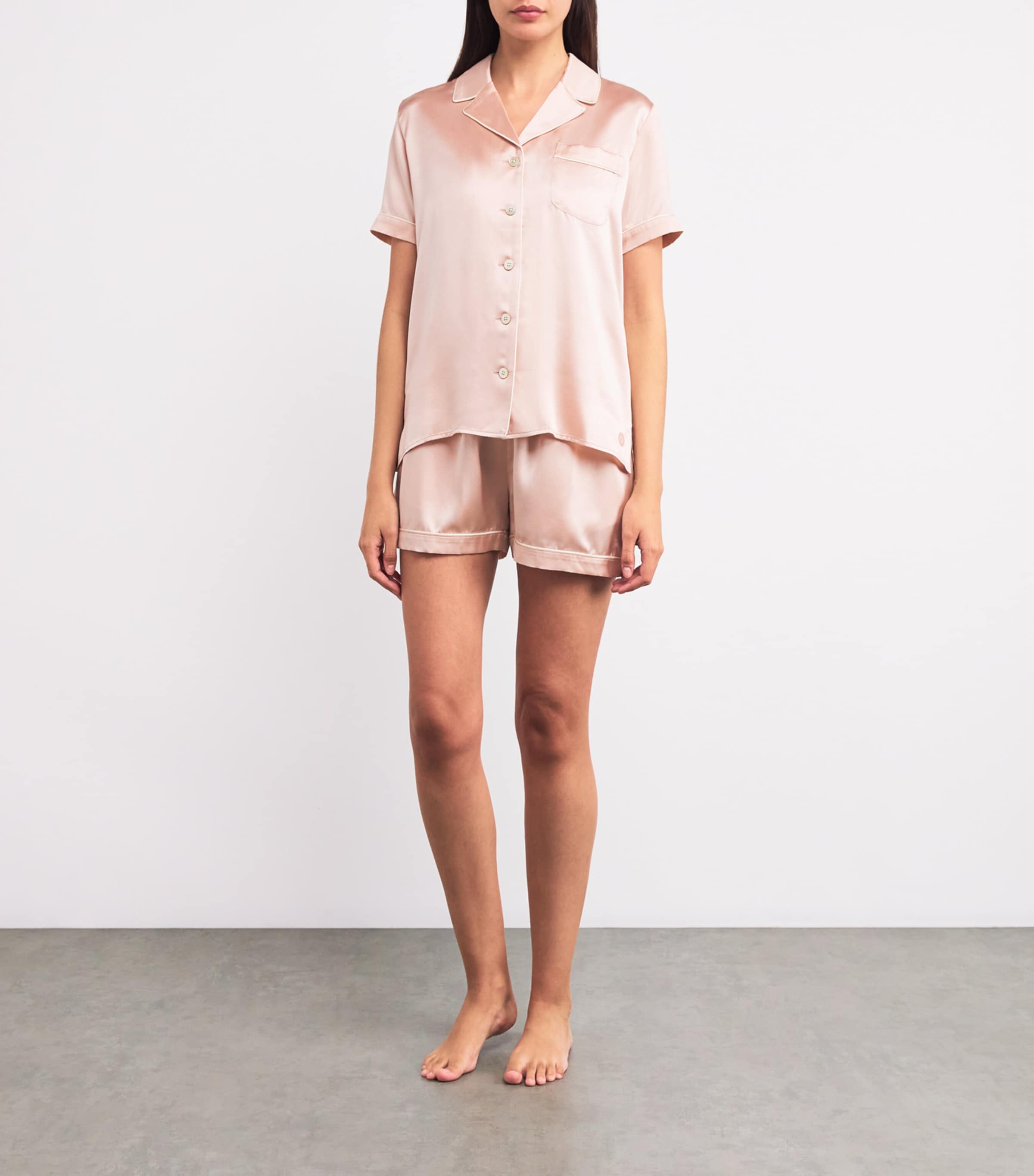 Silk Short Pyjama Set PINK Image 2