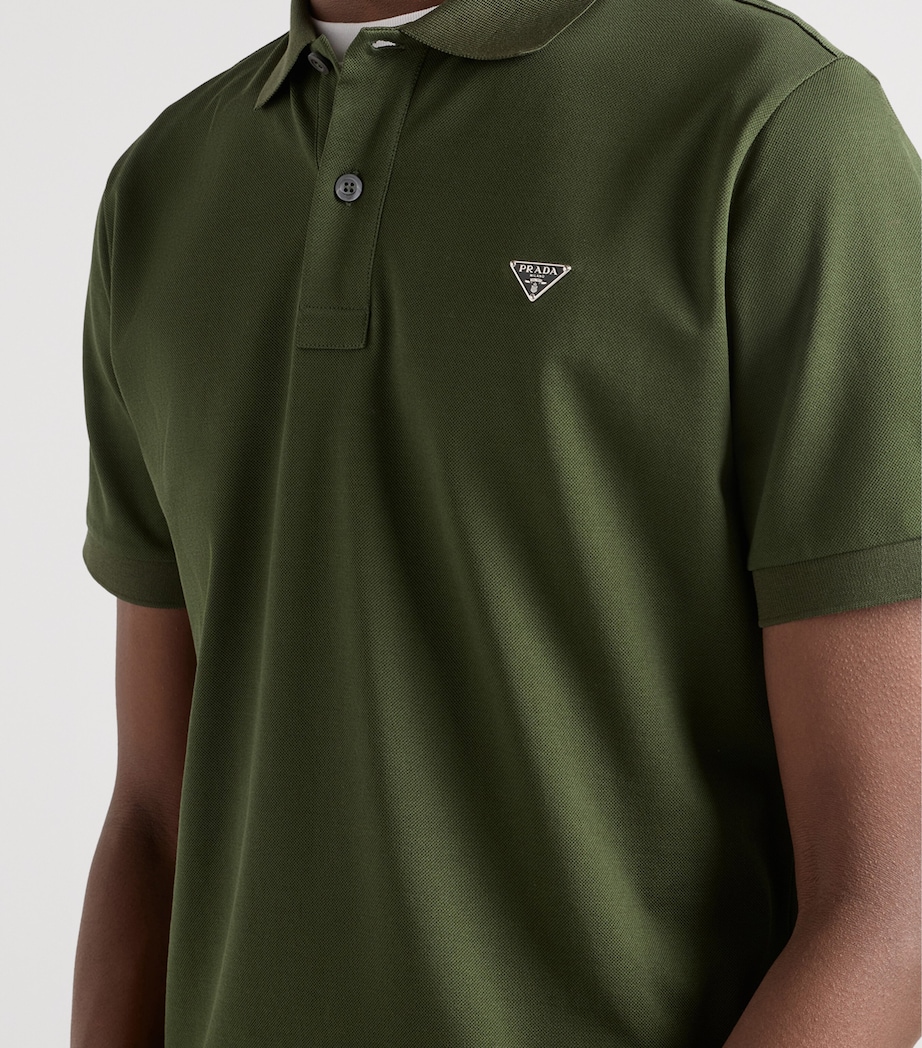 Prada Mens Cotton Piqué Polo Shirt Image 5