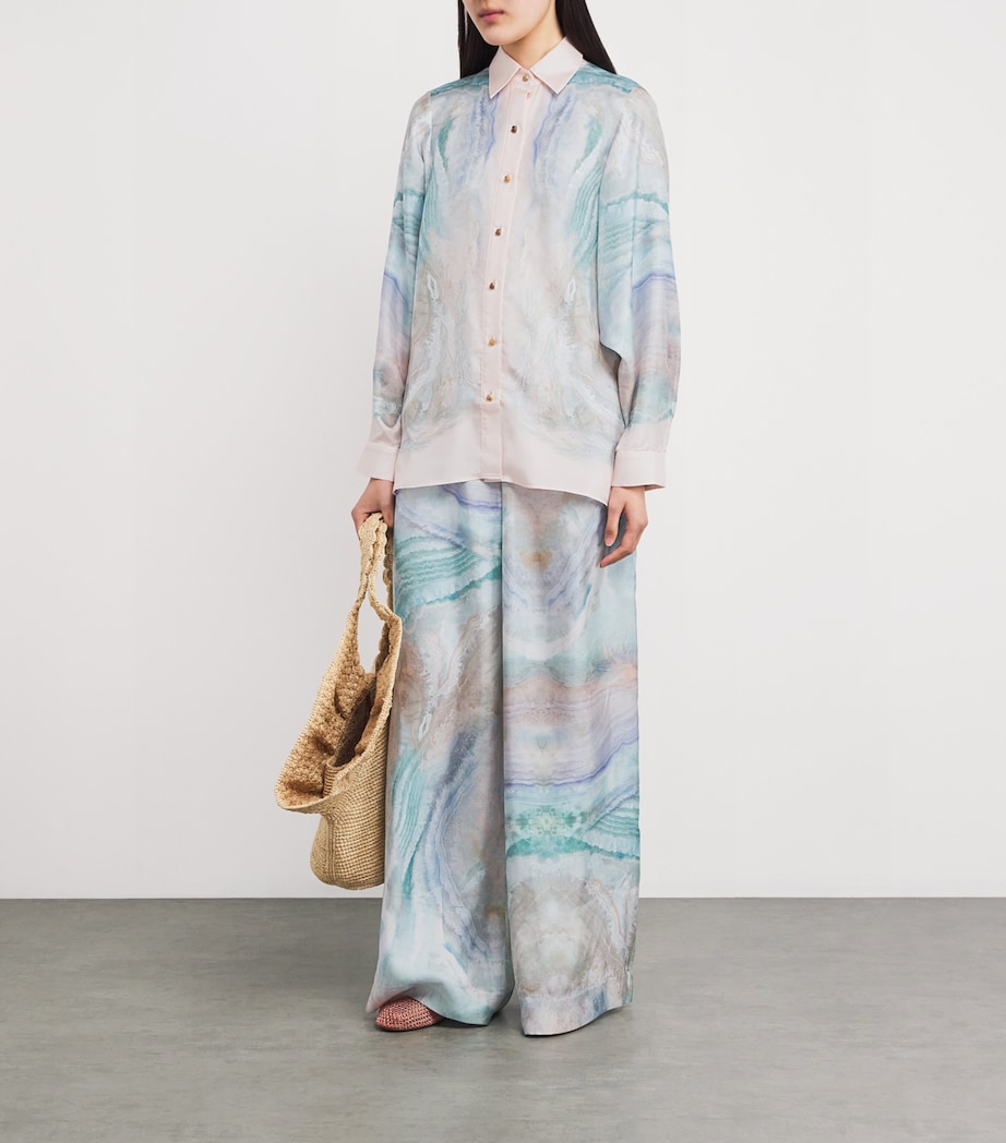 Zimmermann Silk Illuminate Wide-Leg Trousers Harrods KW
