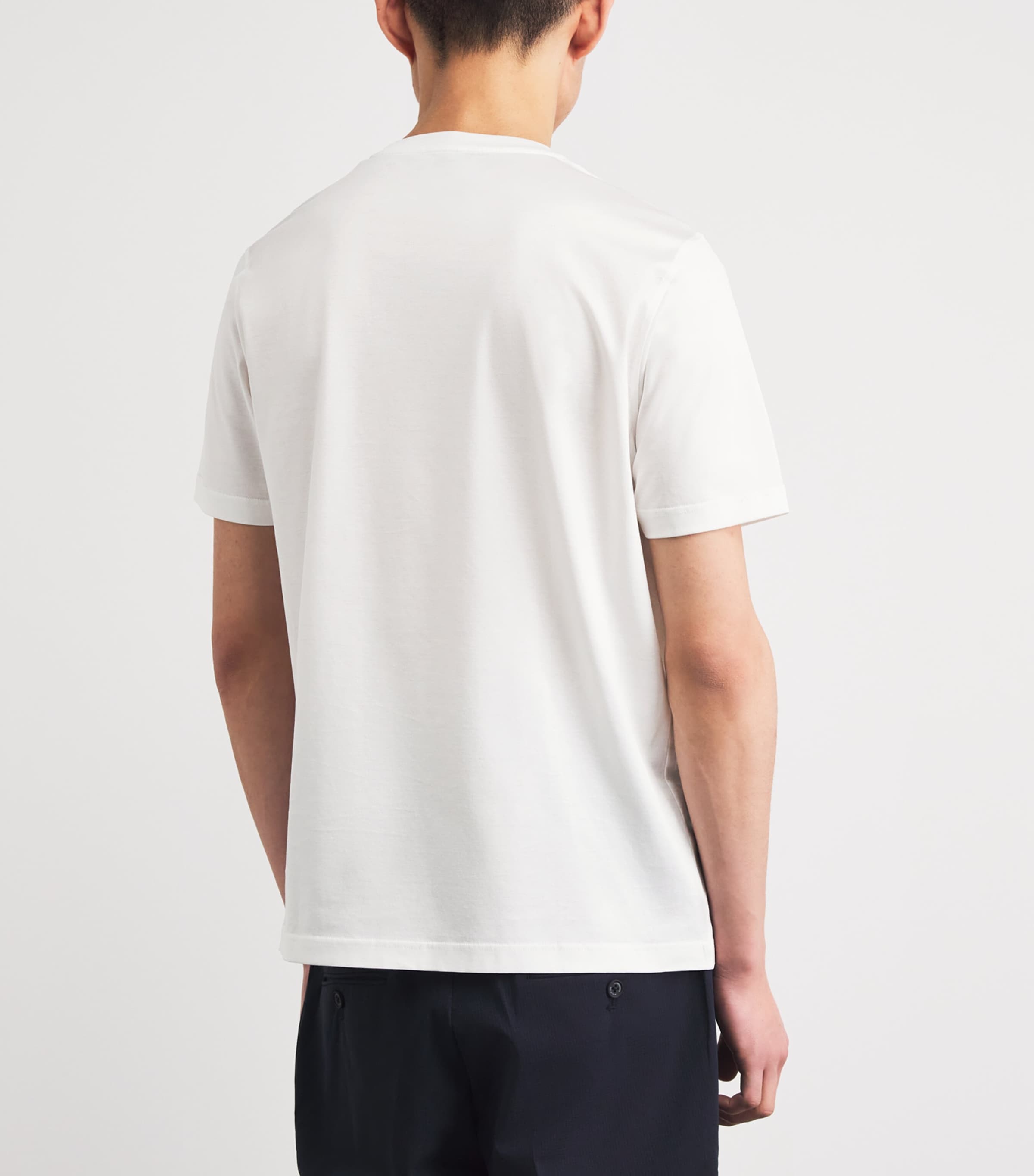 Corneliani Mens Cotton Crew-Neck T-Shirt Optical White Image 5