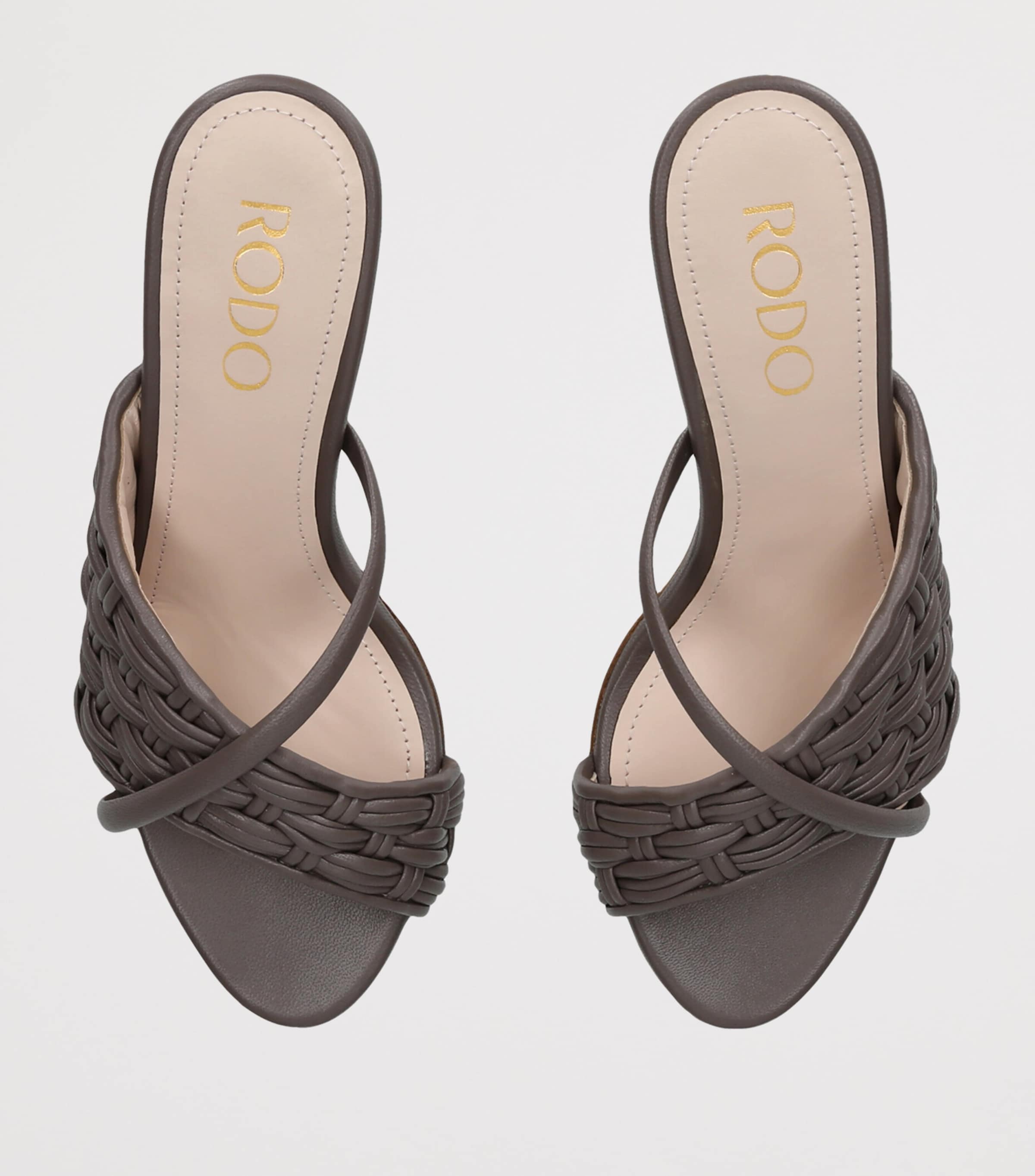 Rodo Leather Mabella Heeled Mules 80 Dark Brown Image 3