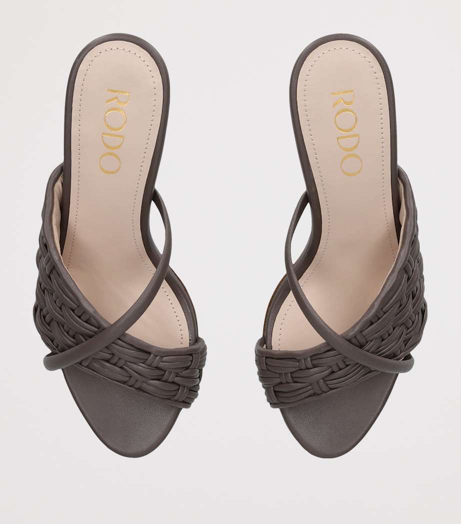 Rodo Leather Mabella Heeled Mules 80 Dark Brown Image 3