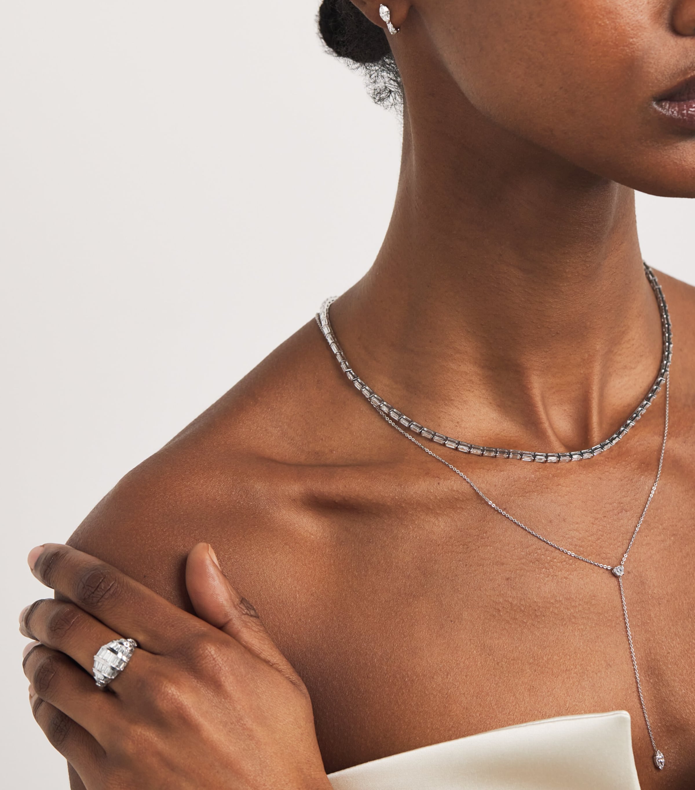 White Gold and Diamond Domed Zoe Ring WHITE GOLD Image 5