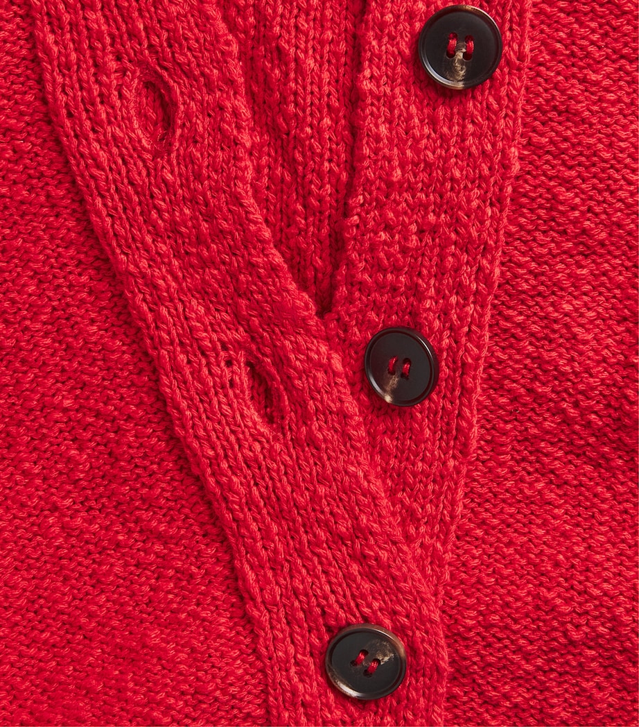 ME+EM Womens Cotton-Linen Bouclé Cardigan Rose Petal Red Image 6