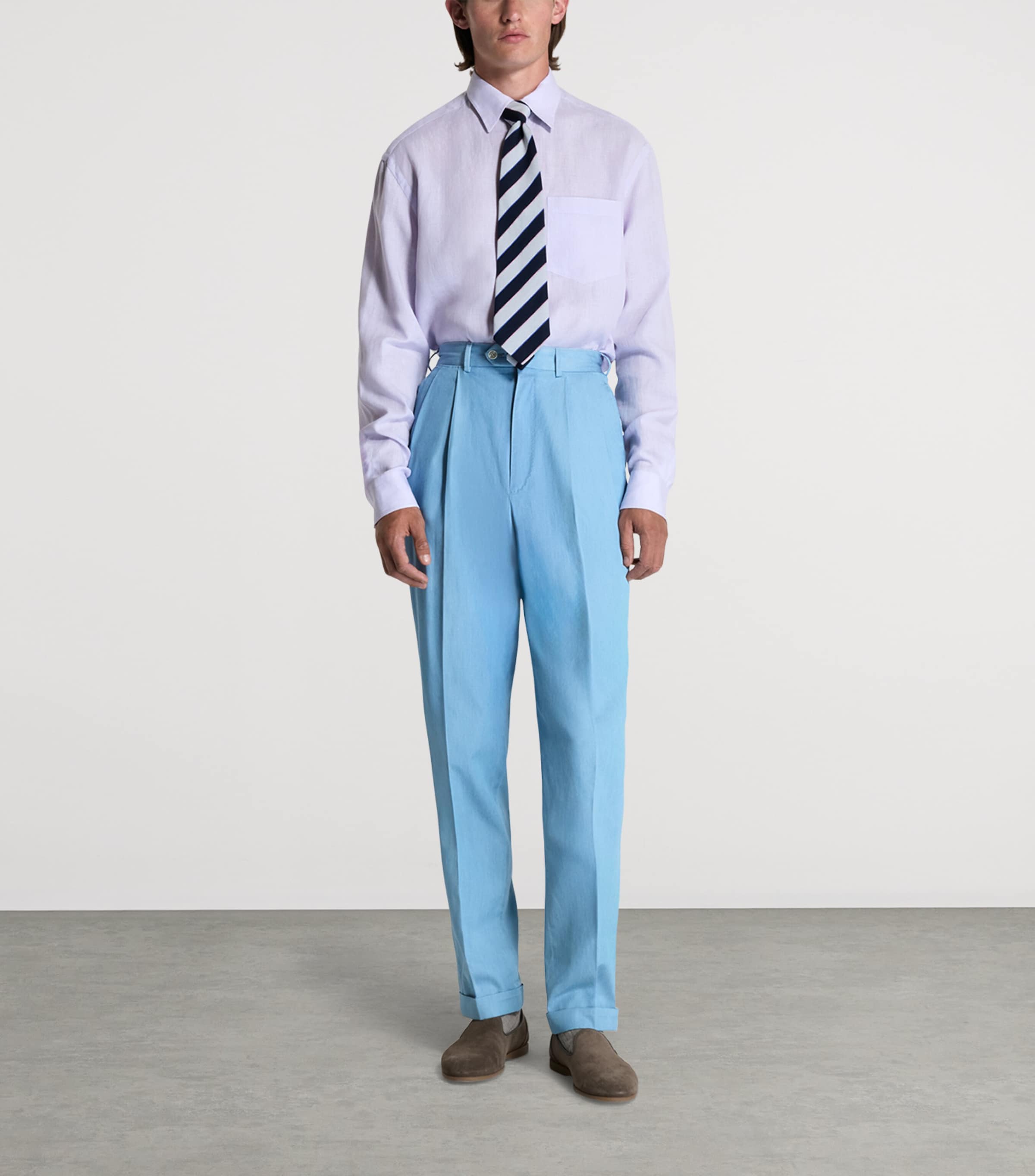 Dunhill Mens Linen Button-Up Shirt Image 2