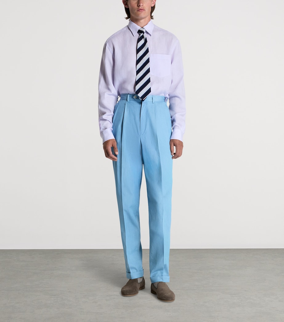 Dunhill Mens Linen Button-Up Shirt Image 2
