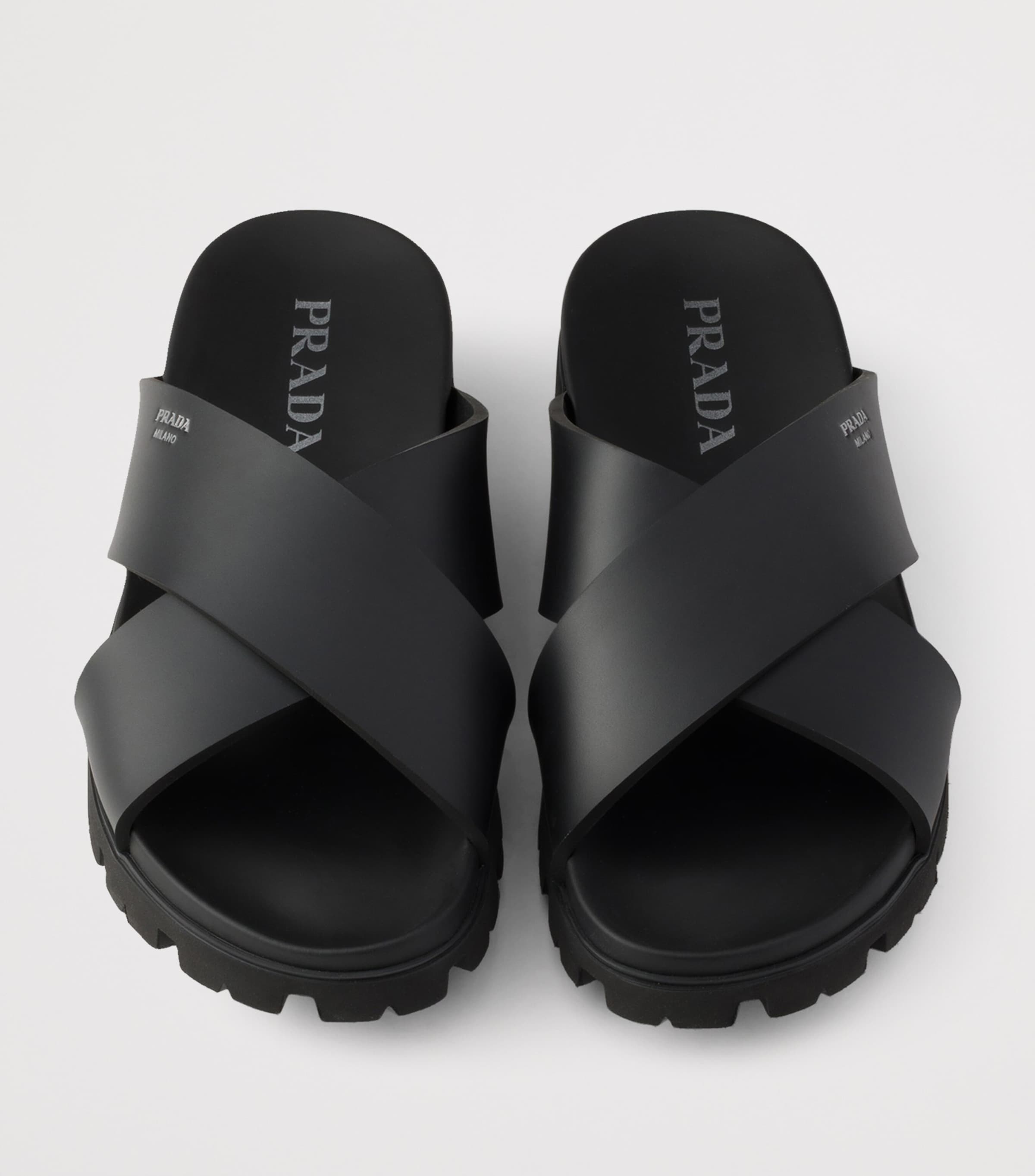 Prada Crisscross Slides Black Image 3