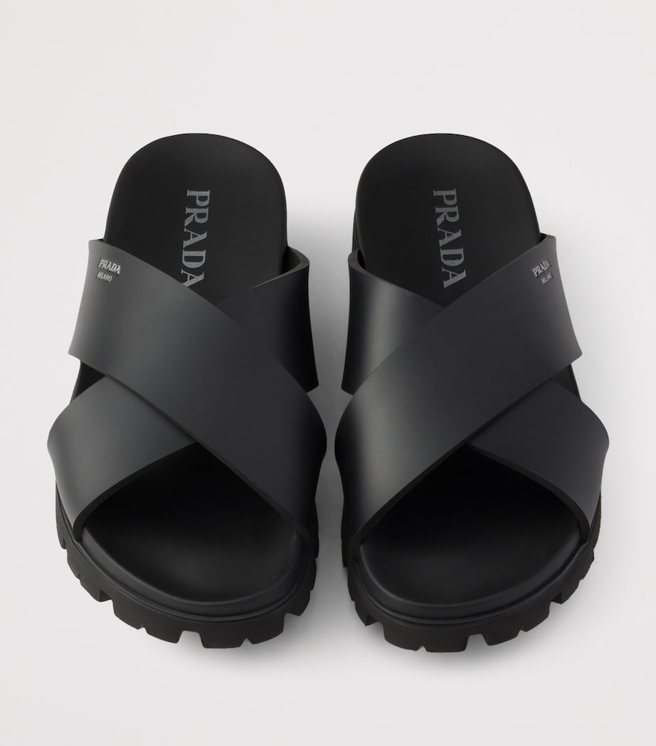 Prada Crisscross Slides Black Image 3