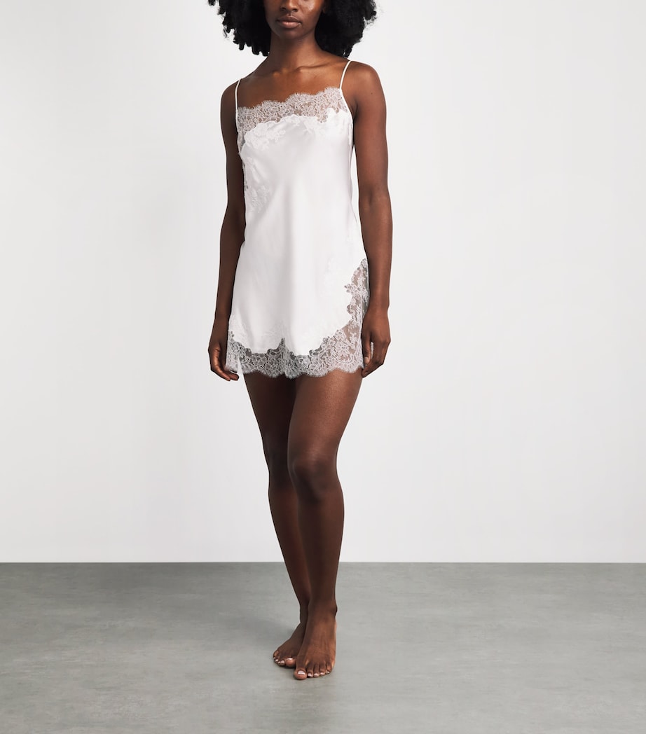 Carine Gilson Womens Silk Lace Short Nightdress Nat/nat Image 2