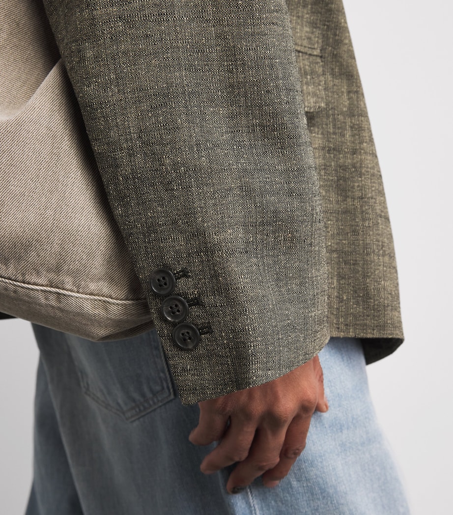 Our Legacy Mens Linen-Silk-Cotton Halt Blazer Deep Husk Image 3