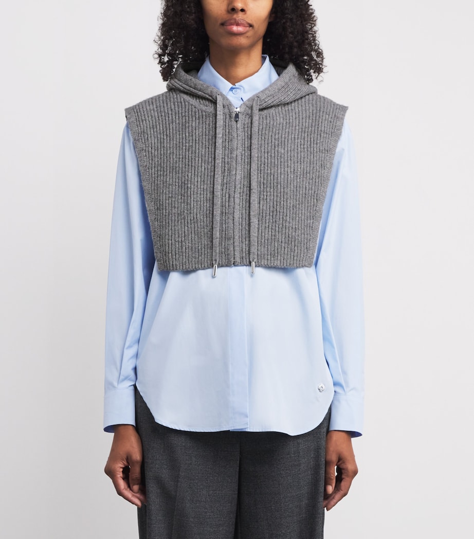 Wool-Cashmere Hooded Collar GREY Image 3