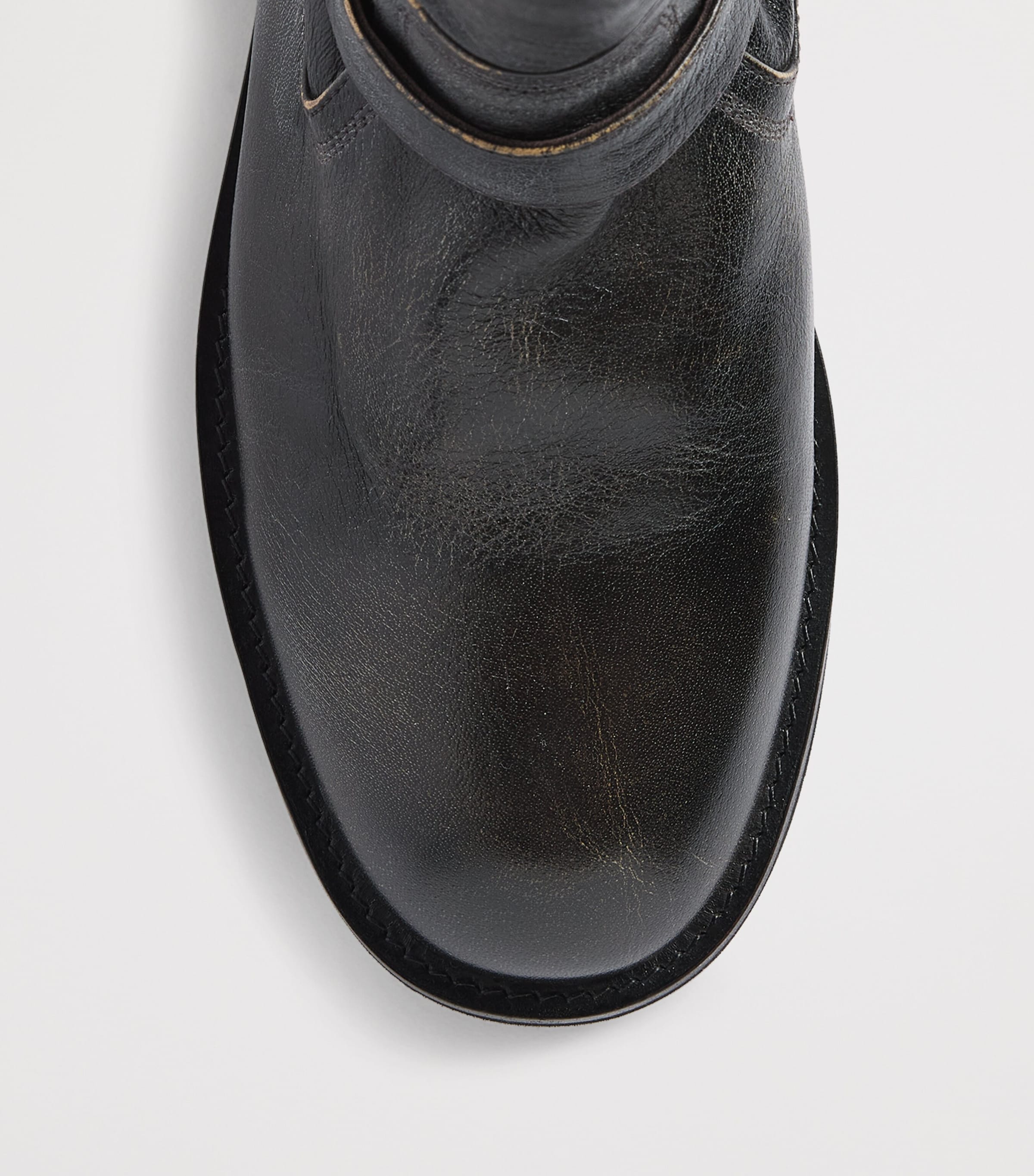 System Leather Buckle Ankle Boots Dark Brown Image 6