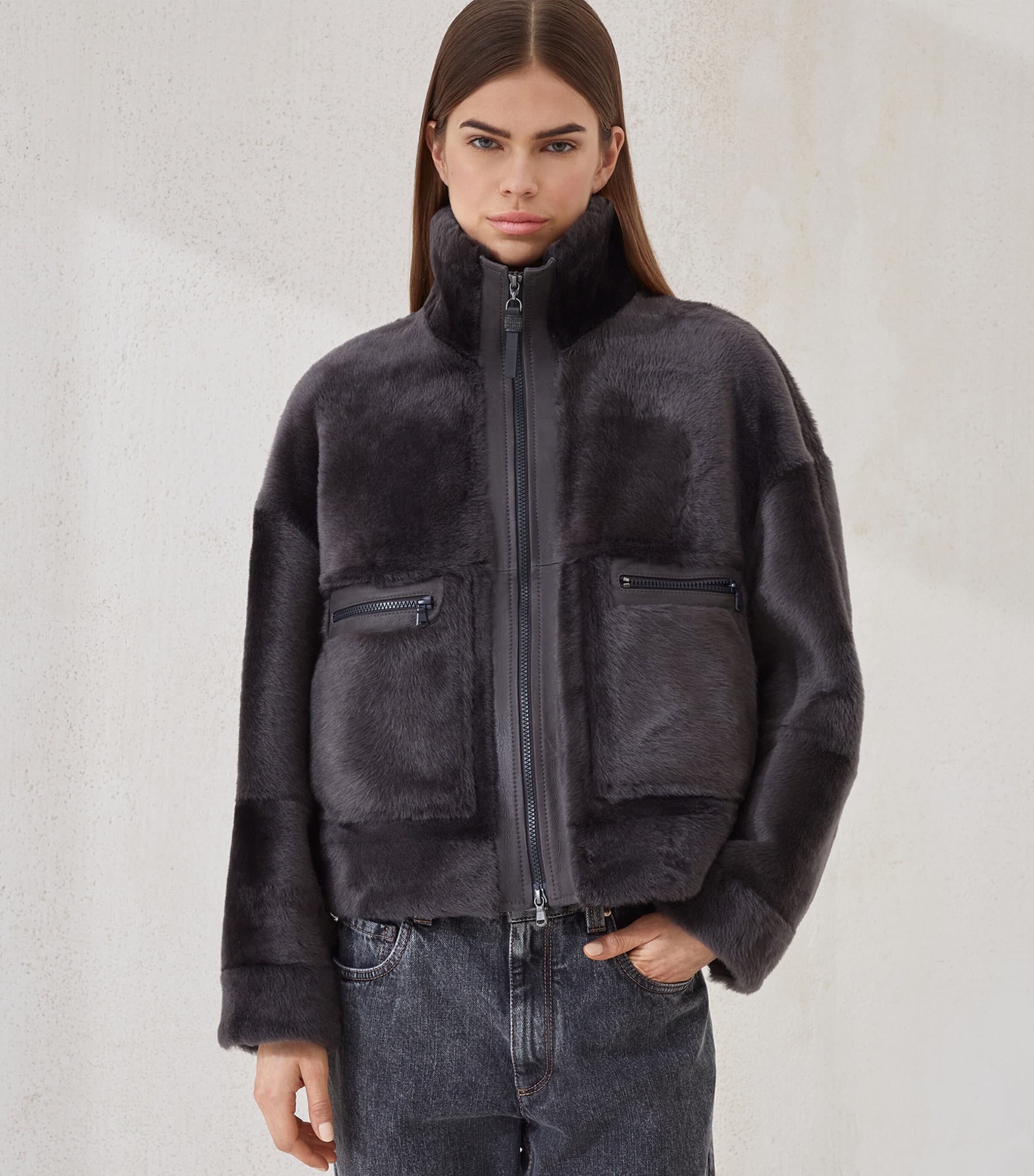 Shearling-Leather Jacket C2126 Image 3
