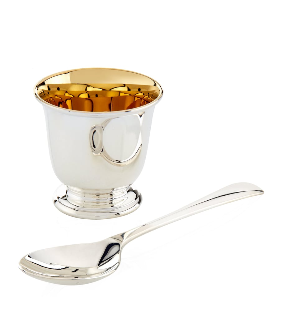 Sterling Silver Egg Cup and Spoon in Presentation Case SILVER Image 2