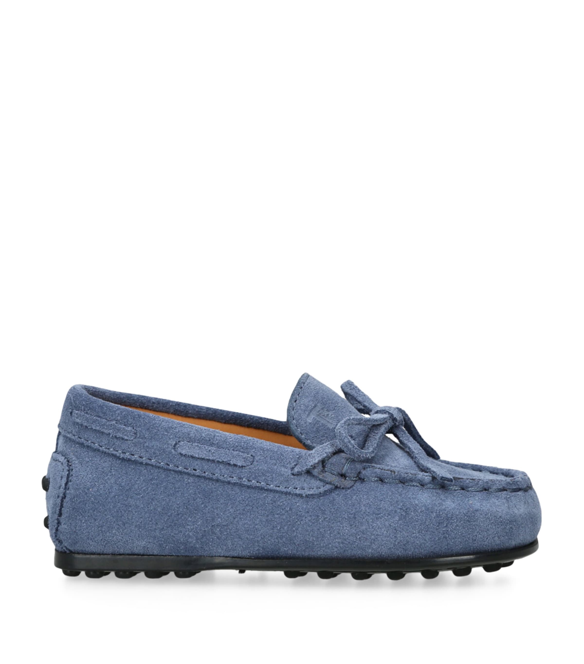 Tod's Suede Nuovo City Gommino Driving Shoes In Blue