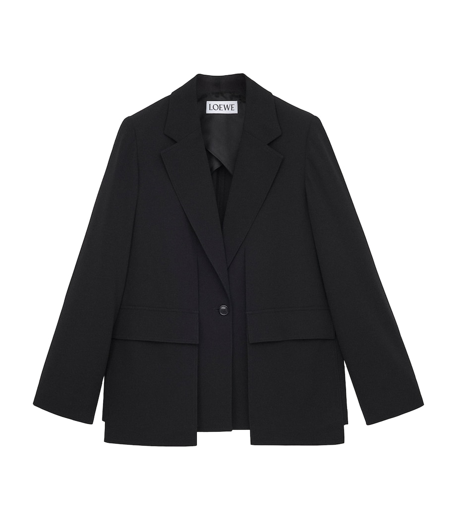 Wool Deconstructed Blazer BLACK Image 1