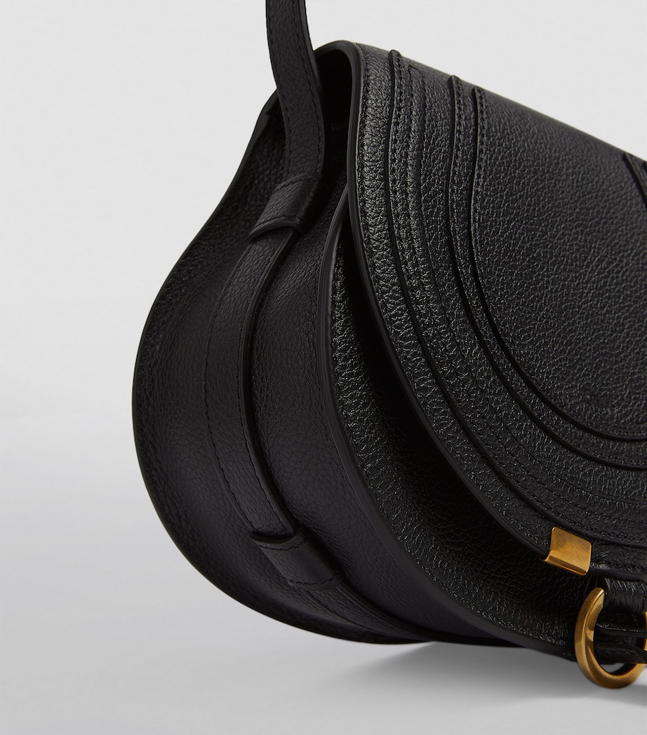 Small Leather Marcie Saddle Bag BAG BLACK Image 6
