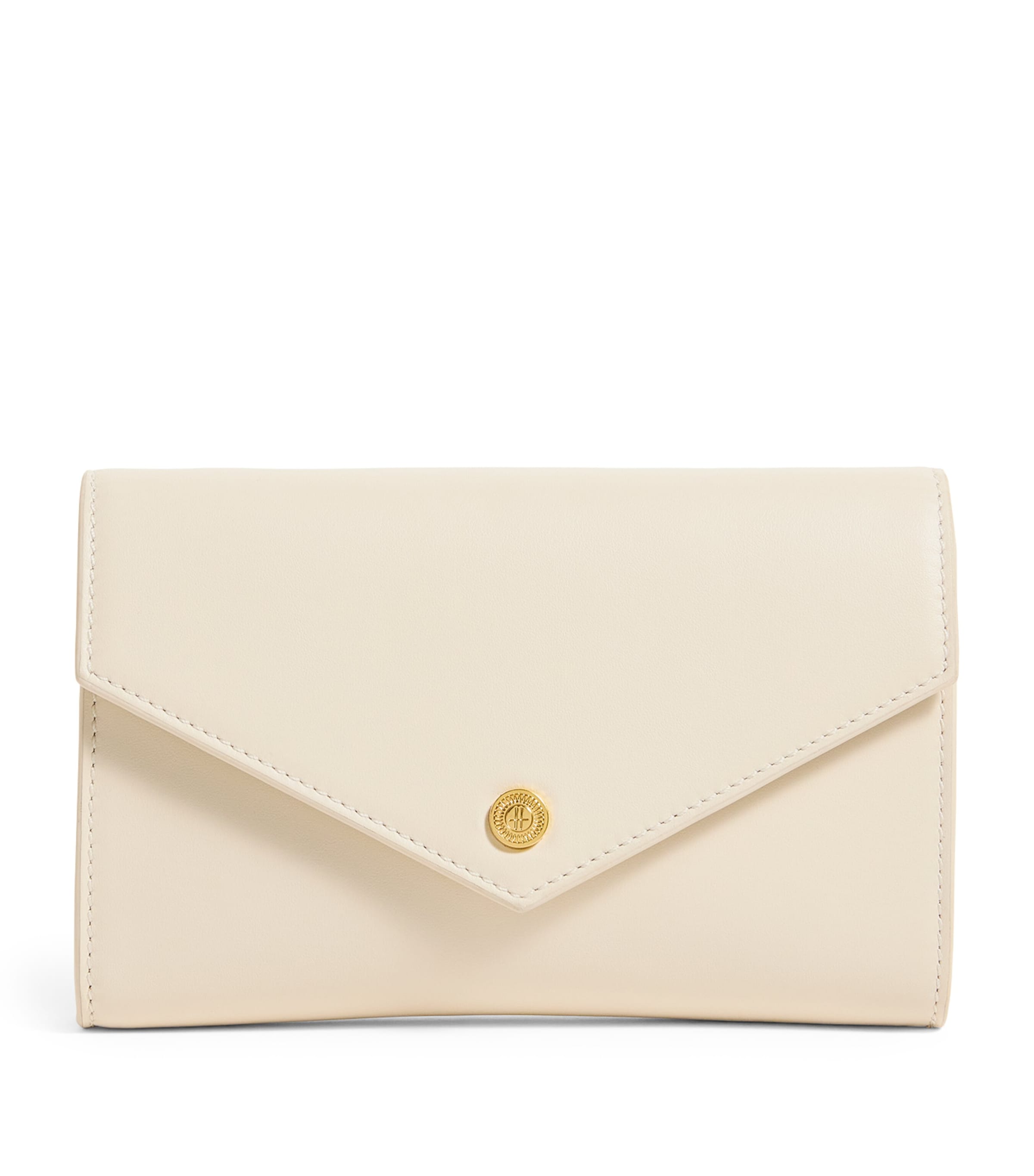 Harrods Leather Chain Wallet In White