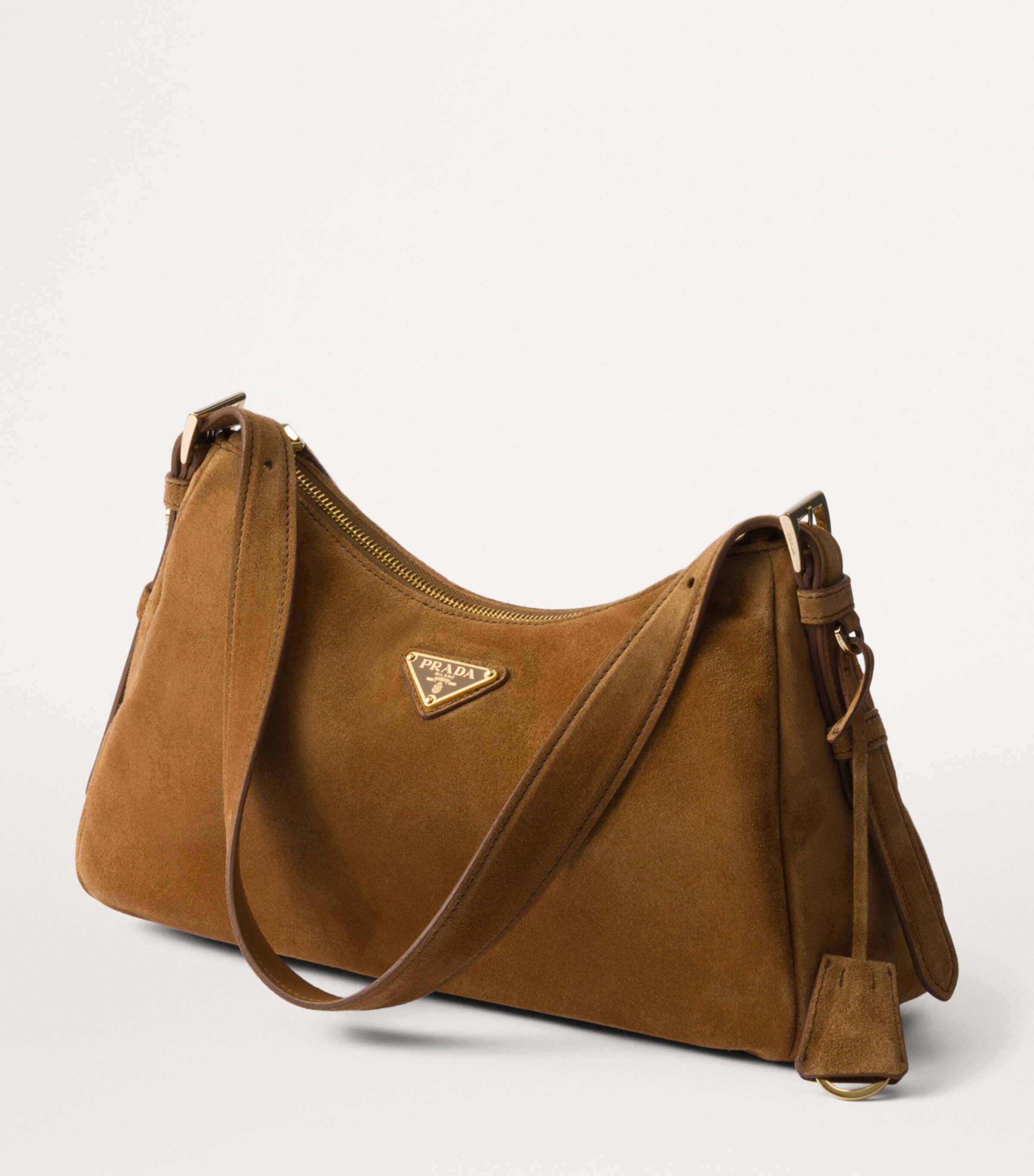 Prada Womens Medium Suede Aimée Shoulder Bag Image 7