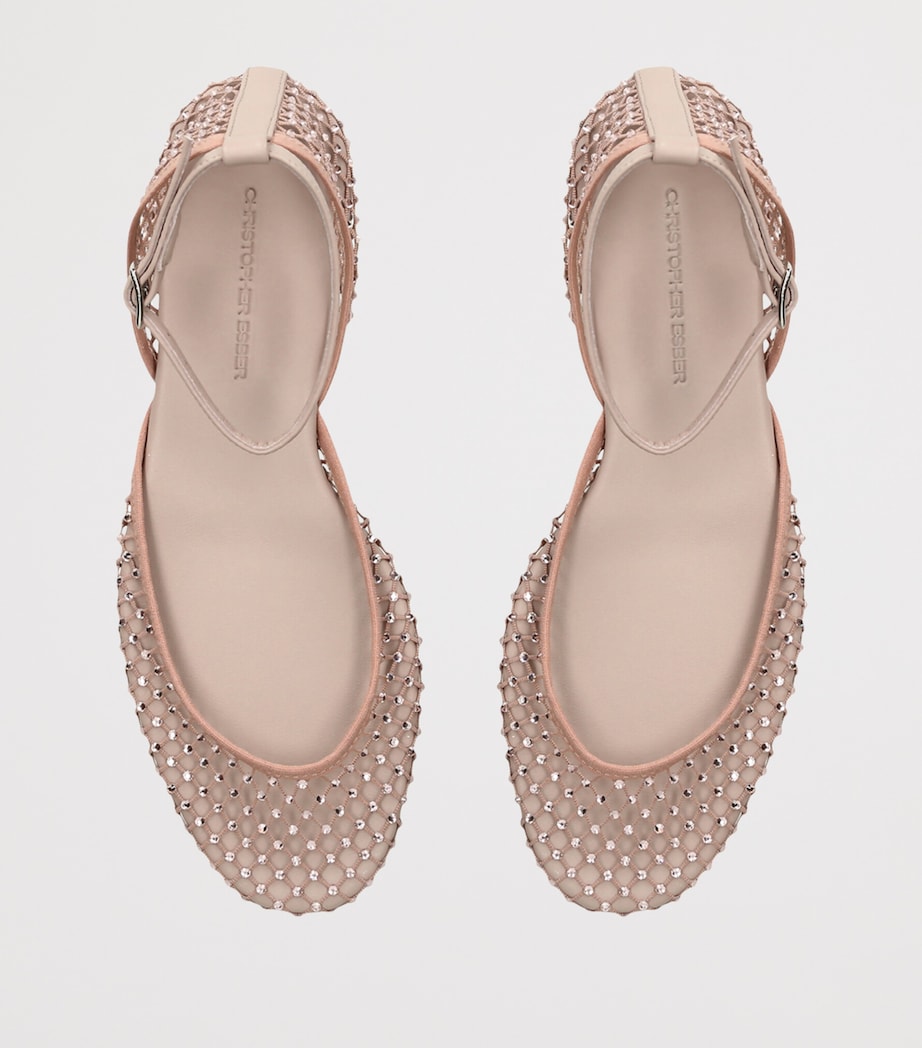 Christopher Esber Mesh Minette Ballet Flats Blush Image 3