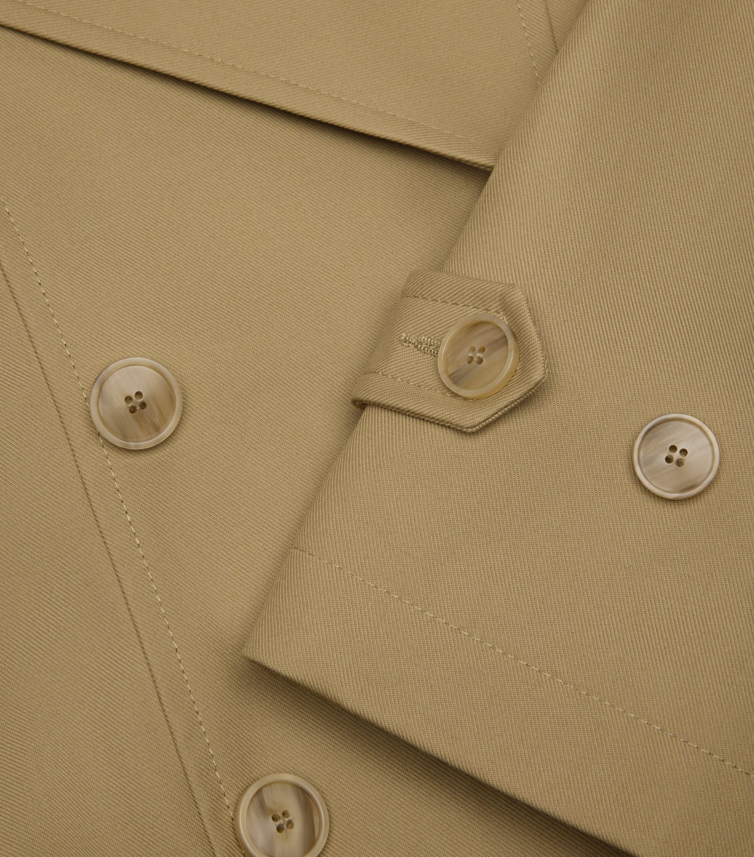 Cotton Oversized Short Trench Coat BEIGE Image 5