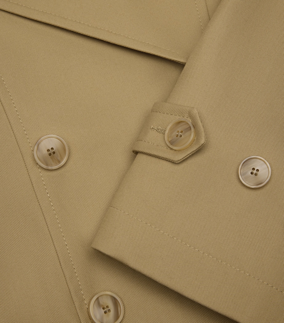 Cotton Oversized Short Trench Coat BEIGE Image 5