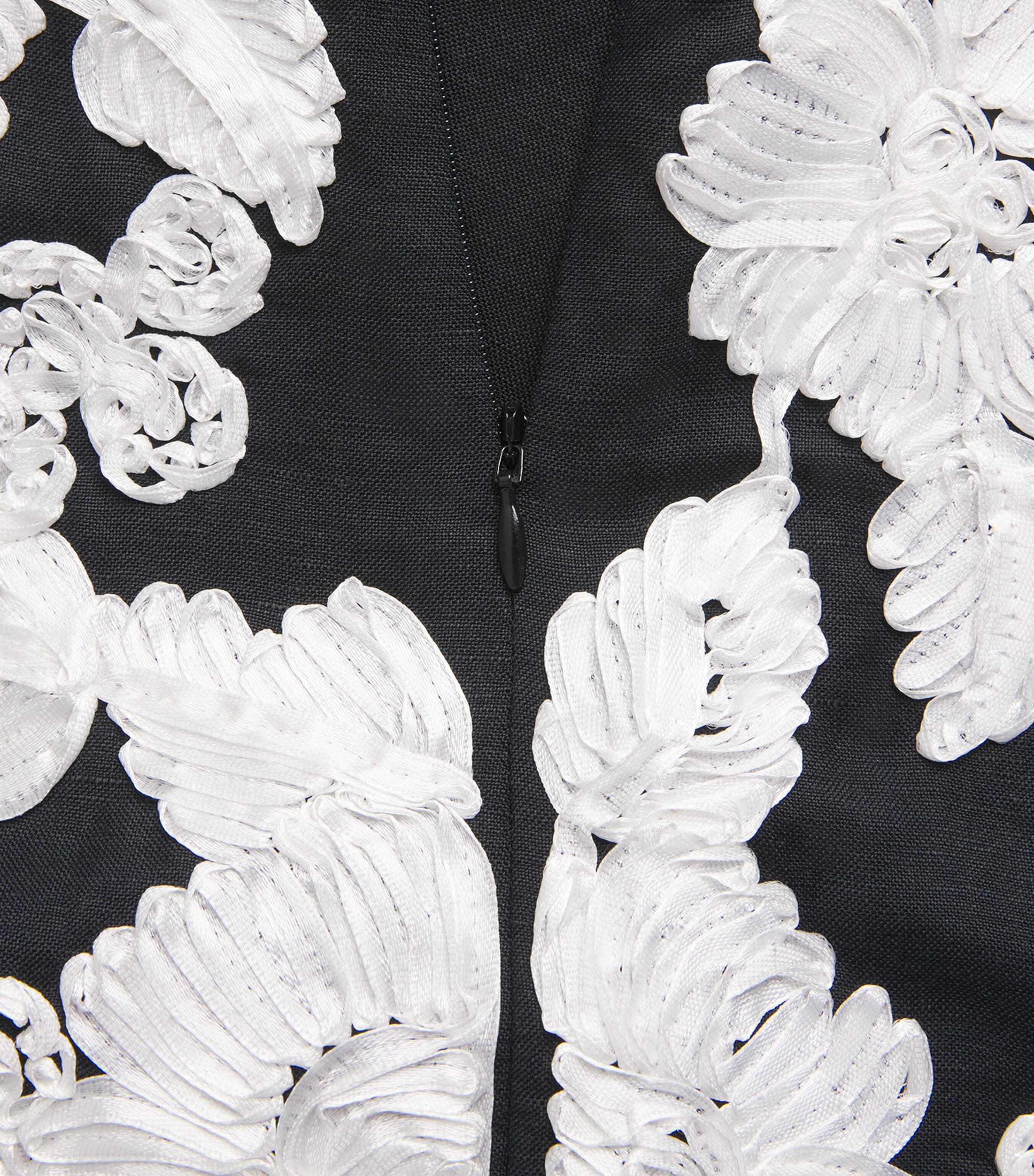 Linen-Blend Embroidered Shorts BLACK MULTI Image 6