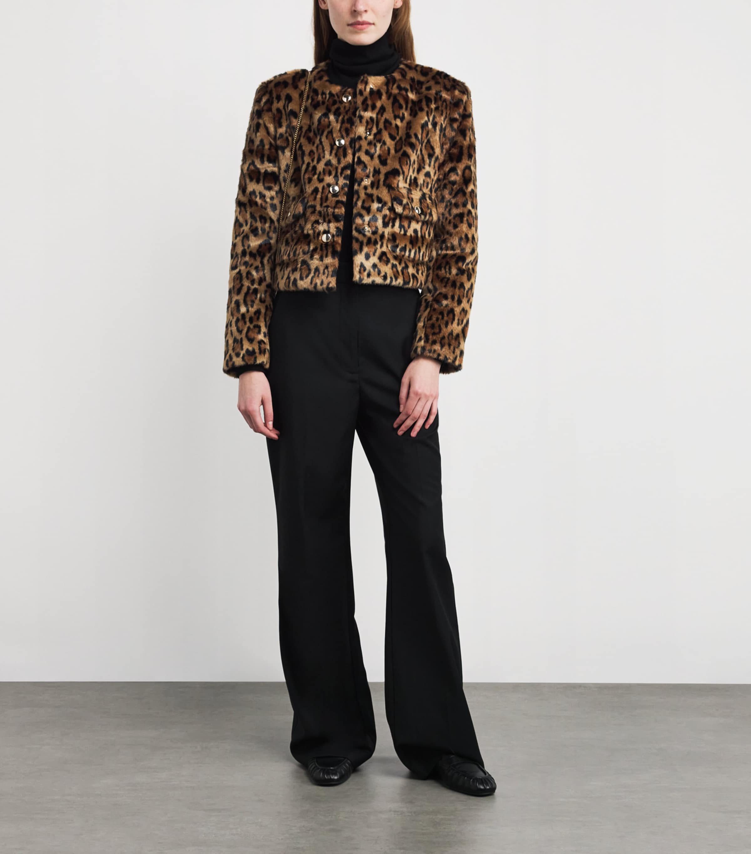 Faux Fur Leopard Print Jacket BIG LEOPARD PRINT Image 2