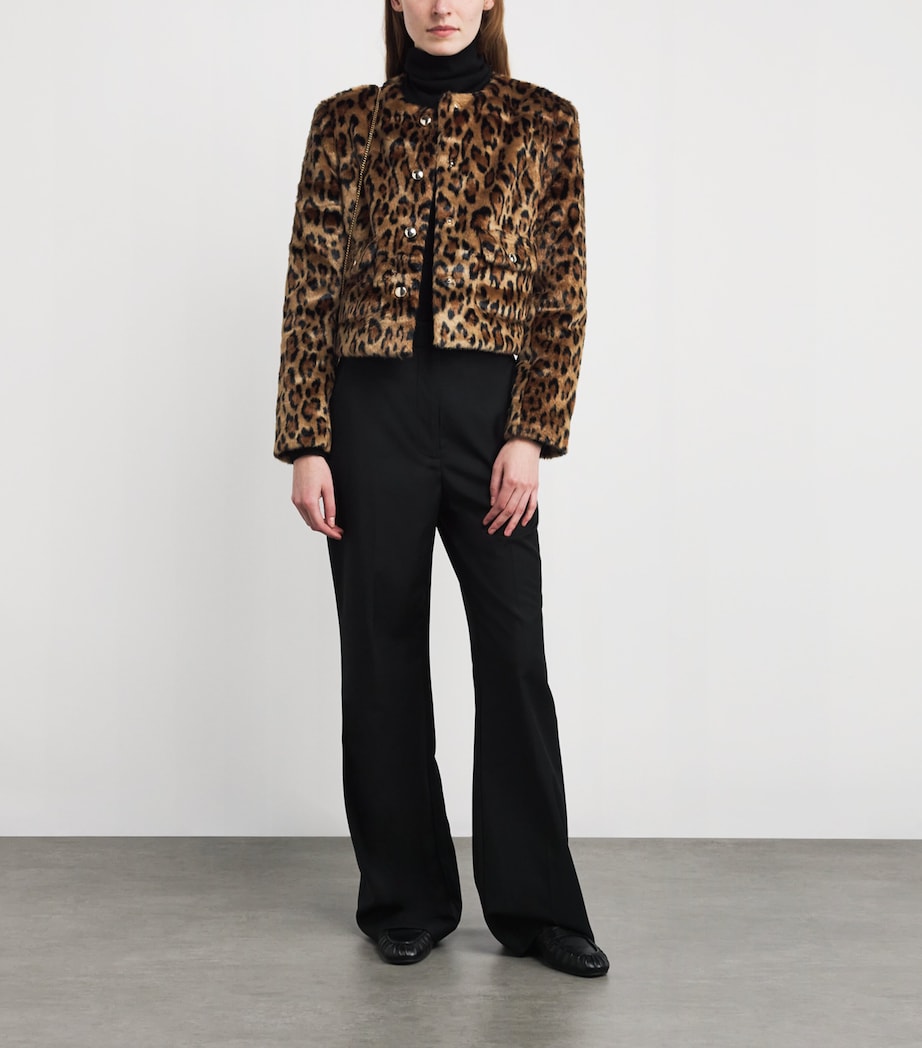 Faux Fur Leopard Print Jacket BIG LEOPARD PRINT Image 2
