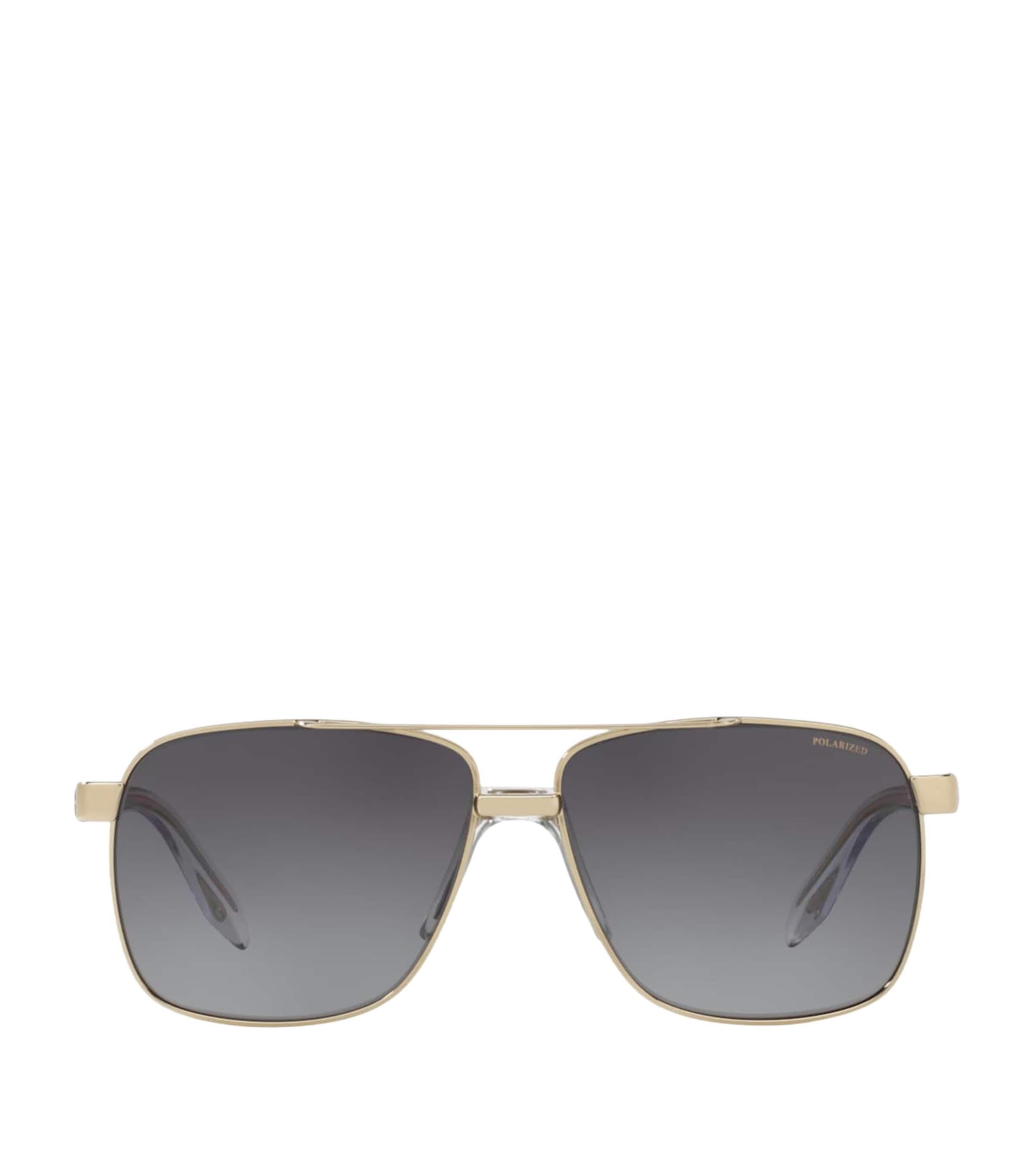 Versace Steel Square Sunglasses Gold Image 1