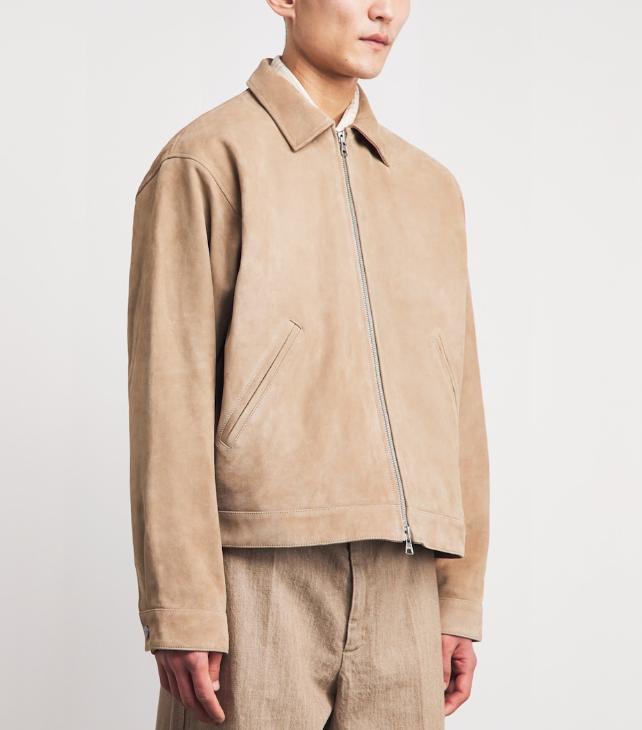 NN.07 Mens Goat Suede Petrus Jacket Khaki Stone Image 4