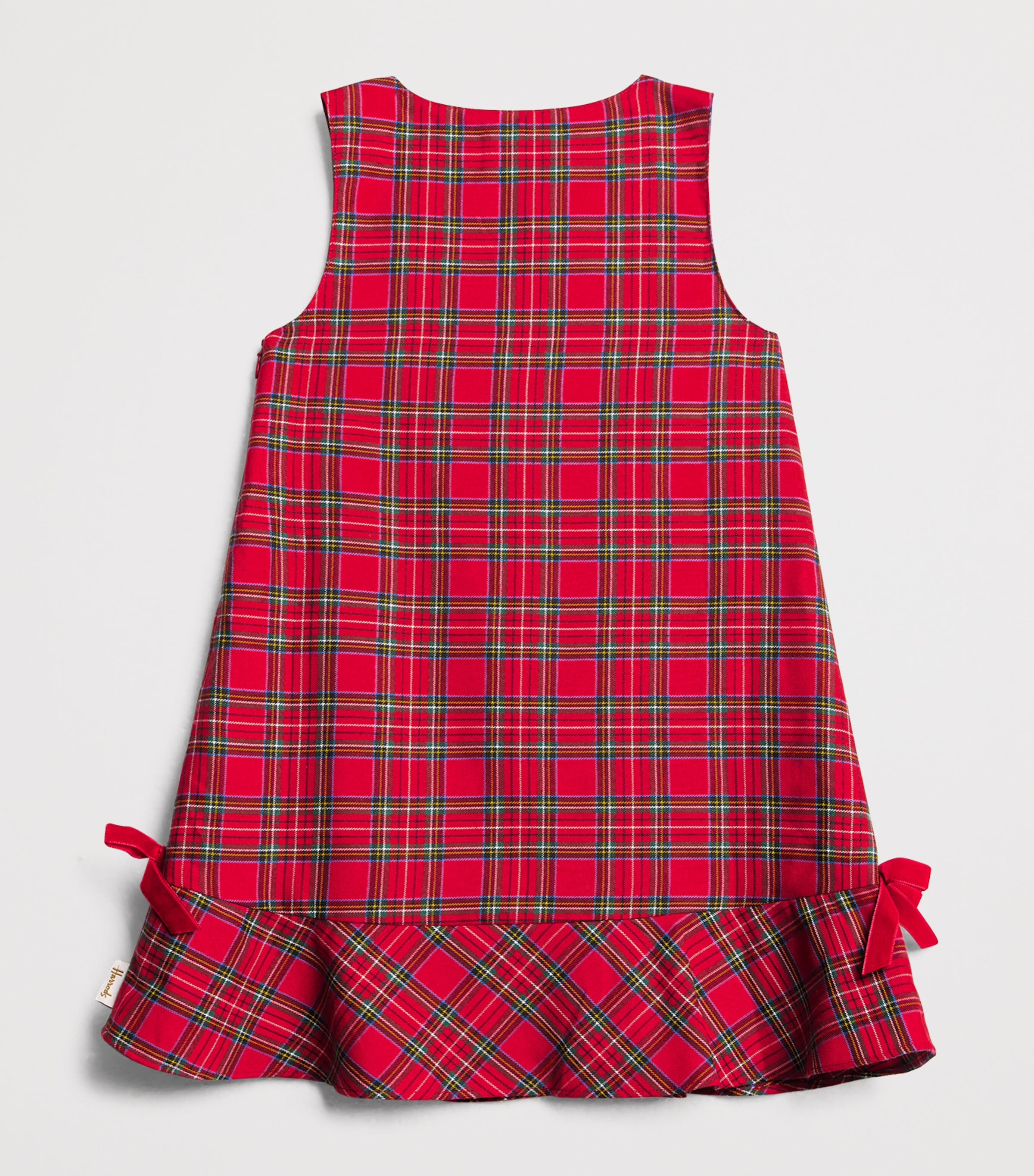 Harrods Cotton Tartan Pinafore Dress (2-8 Years) Red Image 2