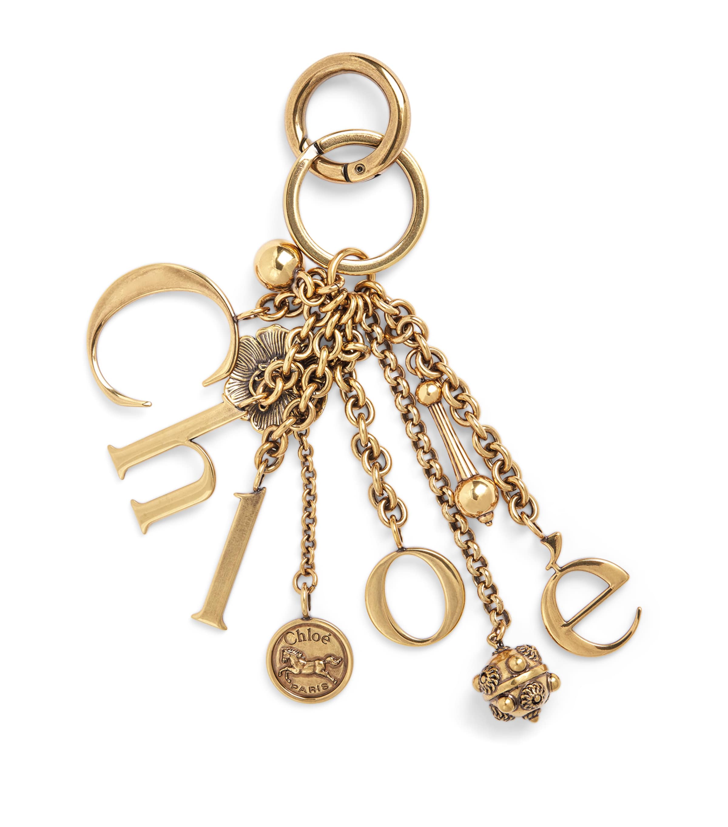 Chloé Symbols Logo Keyring Golden Brown Image 1