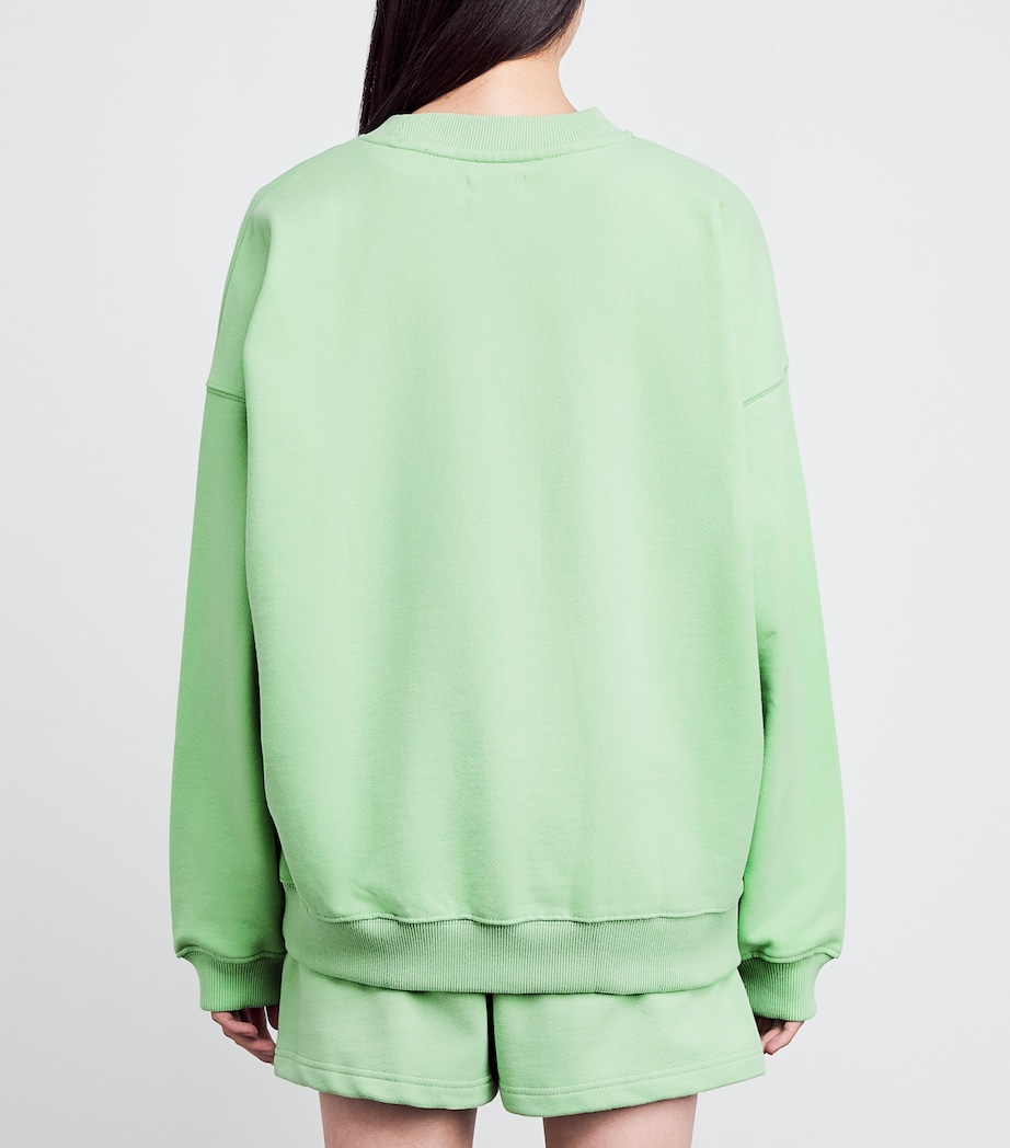 Cotton Logo Sweatshirt LIME GRN/MRSHML WHT Image 4