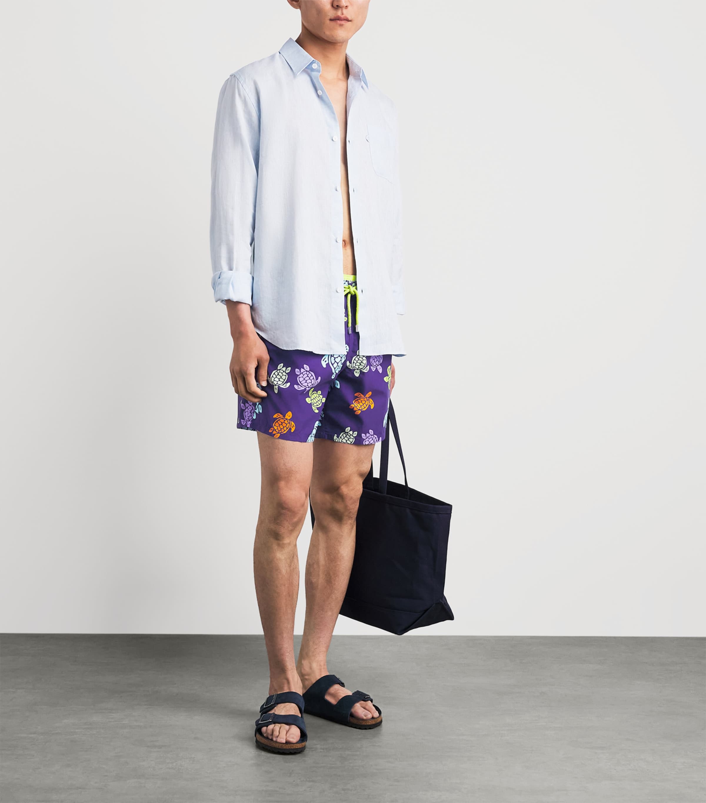 Vilebrequin Mens Multicolour Turtles Moka Swim Shorts Violette Image 2