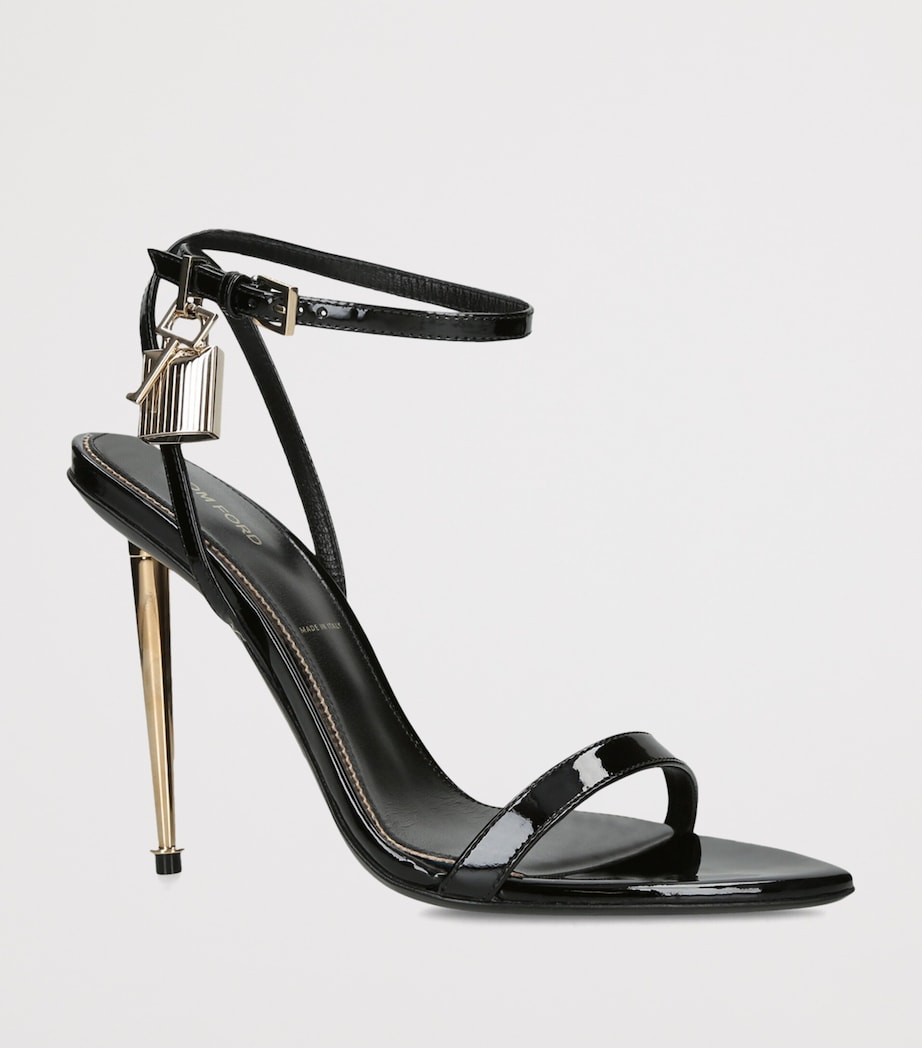 TOM FORD Patent Leather Padlock Sandals 105 Black Image 3