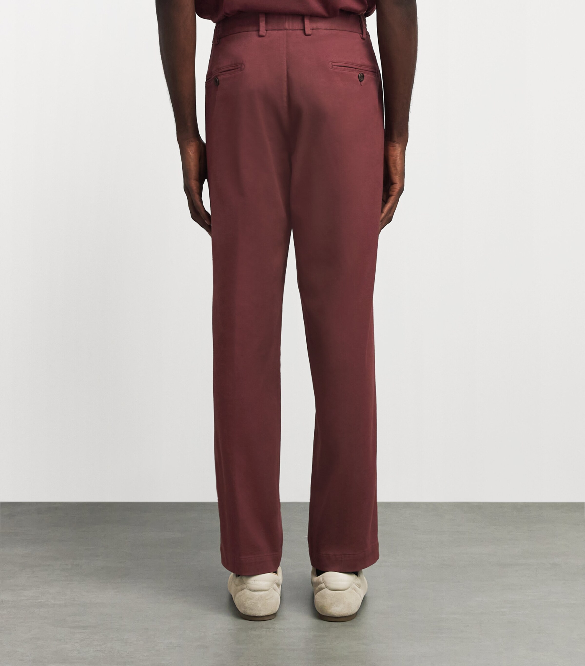 Colombo Mens Pleated Straight Chinos Wine Image 5