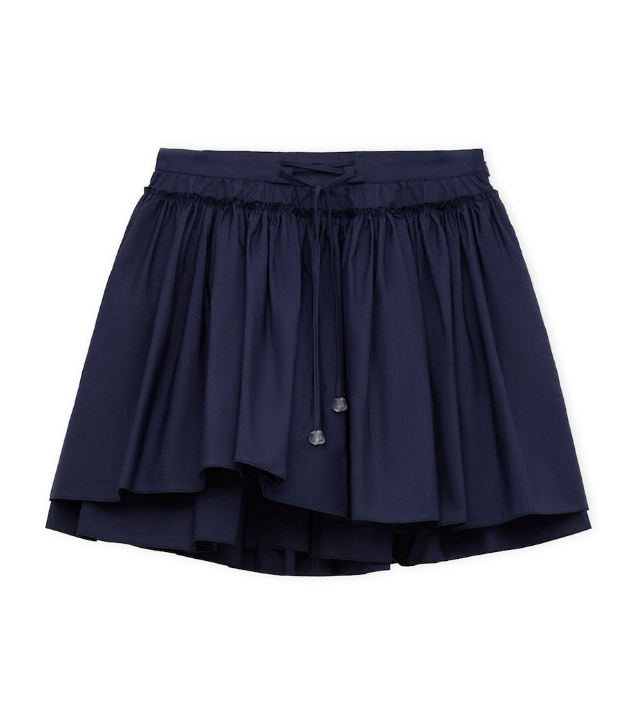 LOEWE Womens x Paula's Ibiza Cotton Drawstring Mini Skirt Navy Blue Image 1