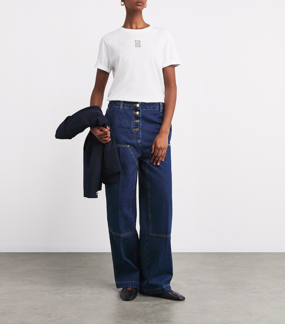 Cotton Monogram T-Shirt WHITE Image 2