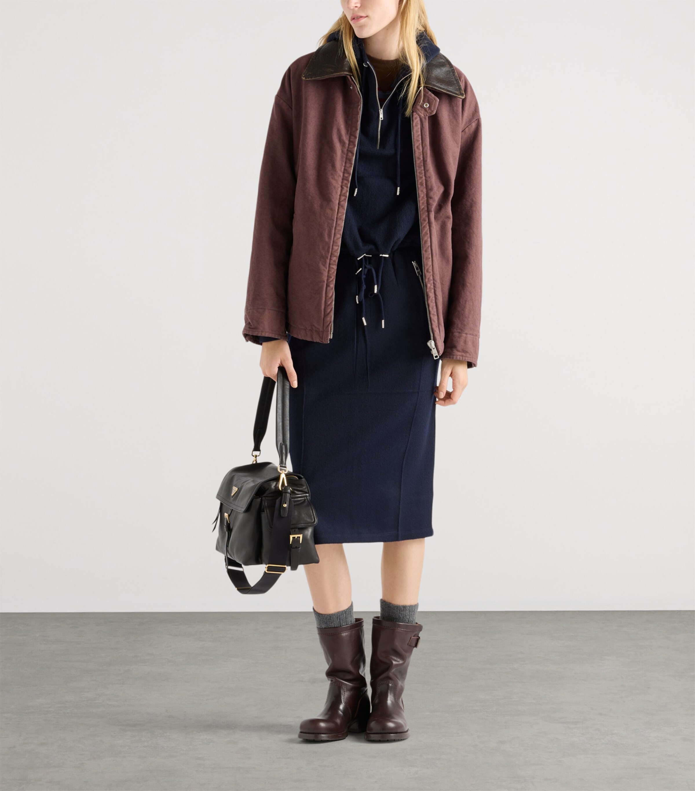 Wool-Cashmere Drawstring Hoodie F0008 Image 2