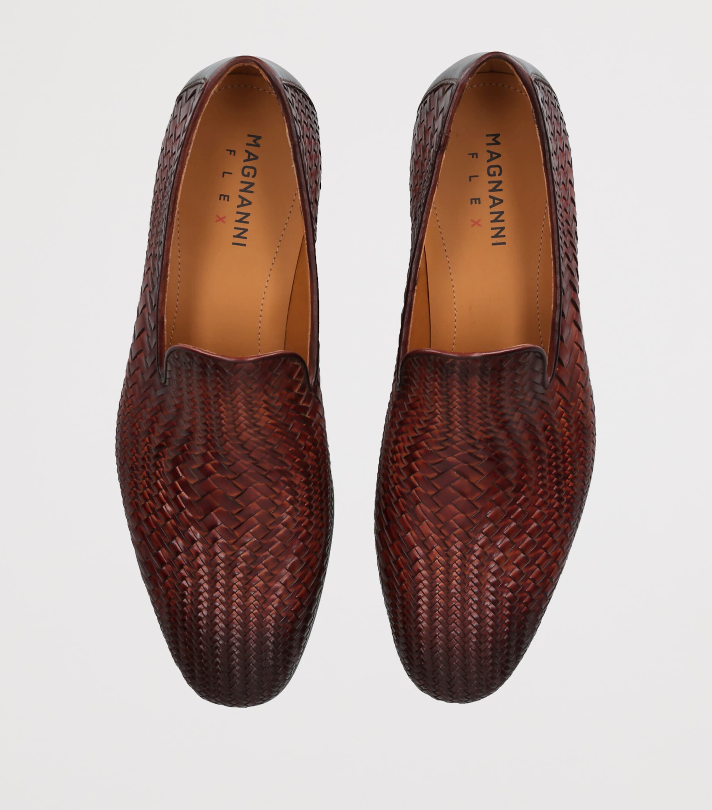 Magnanni Leather Aston Weave Loafers Tan Image 4