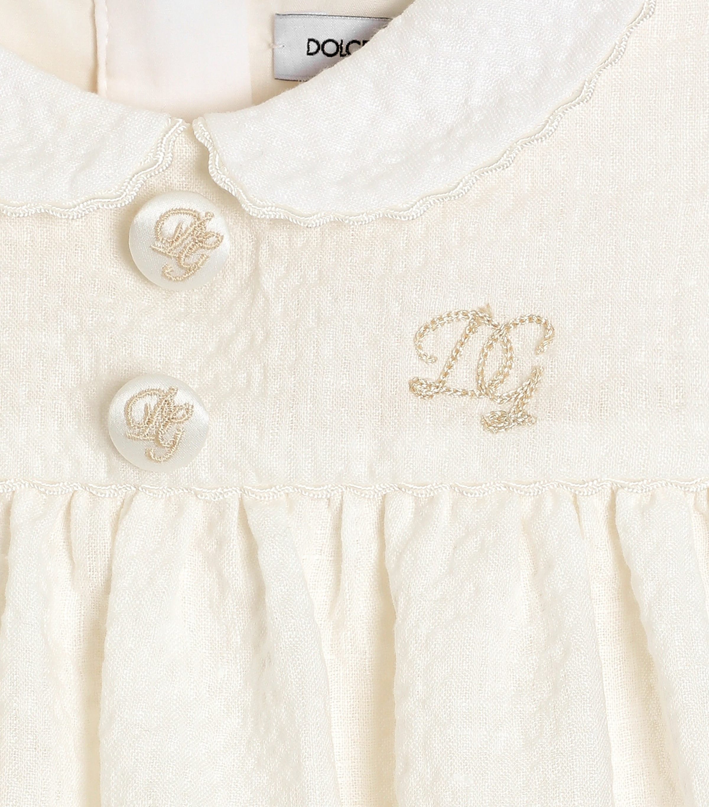 Dolce&Gabbana Kids Linen Seersucker Dress (3-30 Months) Whit Image 4