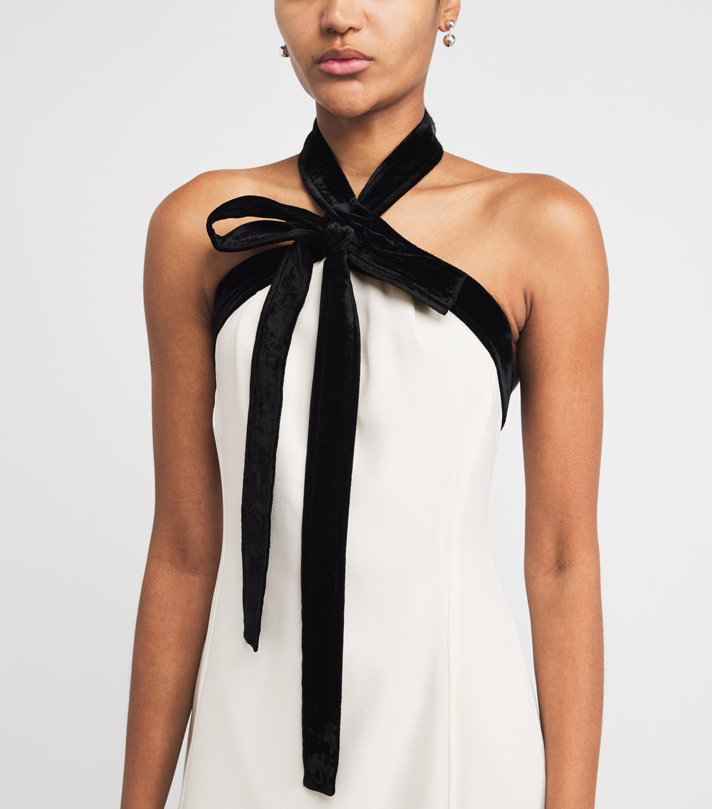 Velvet-Trim Jolie Mini Dress IVORY MULTI Image 4