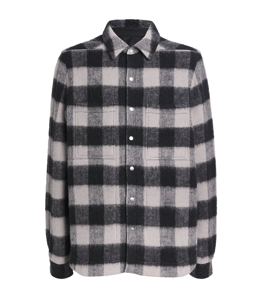Virgin Wool Check Overshirt BLACK PLAID Image 1
