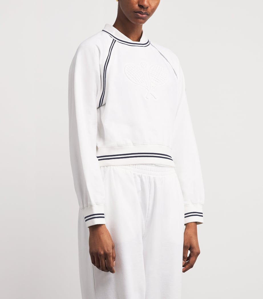 Stretch-Cotton Tennis Sweatshirt WHITE Image 3