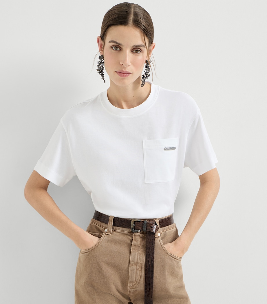 Cotton Monili-Trim T-Shirt C6159 Image 4